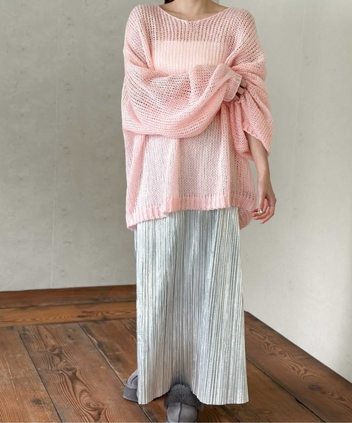 Per sist ence(パーシエンス)の「メタリック箔カットソーランダムプリーツスカート(スカート・レディース・ブラック/チャコールグレー/シルバー・FREE)」の11枚目の写真