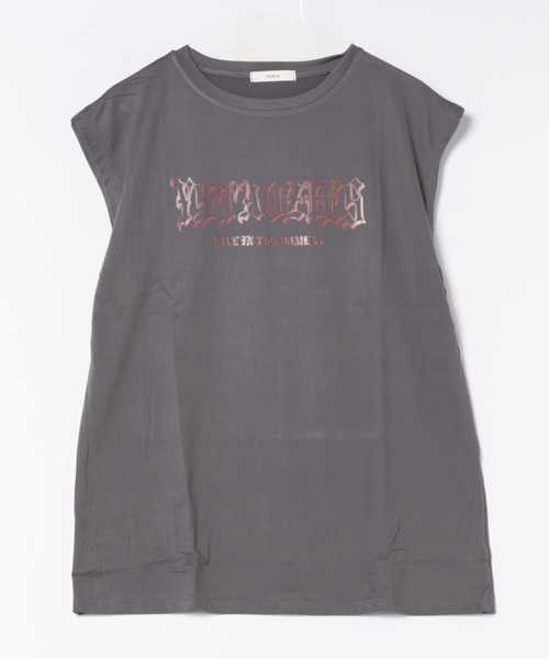 NOWLE（ノウル）の「【NOWLE】ルーズシルエット ロゴ ノースリーブ Tシャツ（タンクトップ・メンズ・グレー/ホワイト/ブラック・X-LARGE/LARGE/MEDIUM）」の7枚目の写真