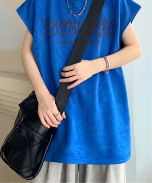 NOWLE（ノウル）の「【NOWLE】ルーズシルエット ロゴ ノースリーブ Tシャツ（タンクトップ・メンズ・グレー/ホワイト/ブラック・X-LARGE/LARGE/MEDIUM）」の19枚目の写真