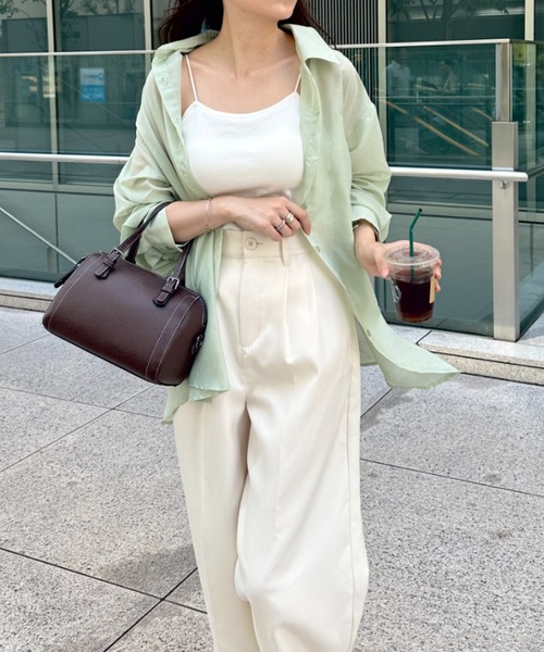 WEGO(ウィゴー)の「WEGO/【人気アイテムがアップデートされ新登場!】シアーBIGシャツ(シャツ/ブラウス・レディース・ライトピンク/ブラック/ホワイト/グリーン系その他/ブルー系その他4/ライトグレー・FREE)」の18枚目の写真