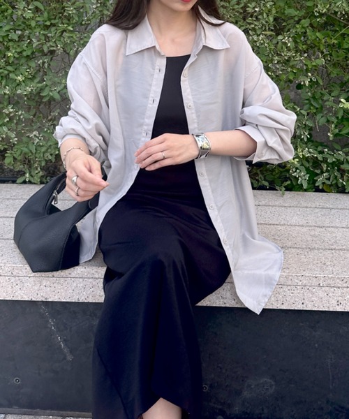 WEGO(ウィゴー)の「WEGO/【人気アイテムがアップデートされ新登場!】シアーBIGシャツ(シャツ/ブラウス・レディース・ライトピンク/ブラック/ホワイト/グリーン系その他/ブルー系その他4/ライトグレー・FREE)」の21枚目の写真