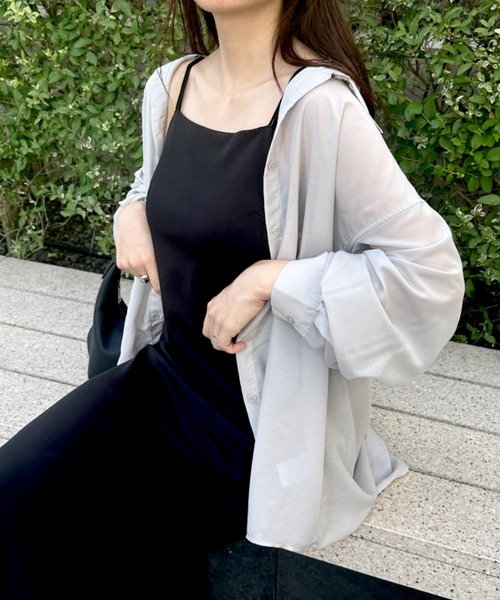 WEGO(ウィゴー)の「WEGO/【人気アイテムがアップデートされ新登場!】シアーBIGシャツ(シャツ/ブラウス・レディース・ライトピンク/ブラック/ホワイト/グリーン系その他/ブルー系その他4/ライトグレー・FREE)」の17枚目の写真