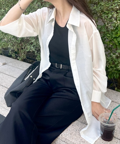 WEGO(ウィゴー)の「WEGO/【人気アイテムがアップデートされ新登場!】シアーBIGシャツ(シャツ/ブラウス・レディース・ライトピンク/ブラック/ホワイト/グリーン系その他/ブルー系その他4/ライトグレー・FREE)」の20枚目の写真