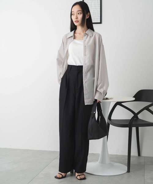 WEGO(ウィゴー)の「WEGO/【人気アイテムがアップデートされ新登場!】シアーBIGシャツ(シャツ/ブラウス・レディース・ライトピンク/ブラック/ホワイト/グリーン系その他/ブルー系その他4/ライトグレー・FREE)」の10枚目の写真