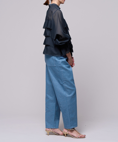 IENA LA BOUCLE(イエナラブークル)の「IENA LA BOUCLE コットンポリシアーフリルブラウス(シャツ/ブラウス・レディース・ホワイト/ネイビー・FREE)」の22枚目の写真