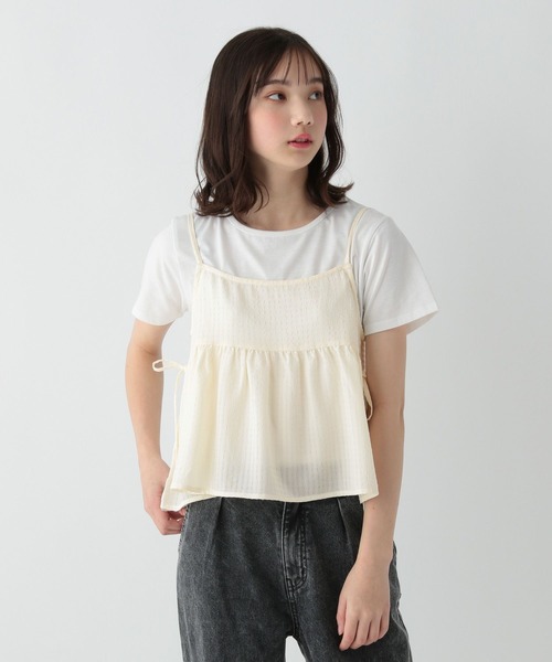 GLOBAL WORK（グローバルワーク）の「ポコポコキャミSET/AND YUA ANY/106434（キャミソール・キッズ・アイボリー/ブラック・150cm/160cm）」の6枚目の写真