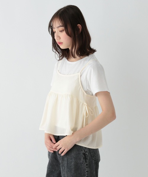 GLOBAL WORK（グローバルワーク）の「ポコポコキャミSET/AND YUA ANY/106434（キャミソール・キッズ・アイボリー/ブラック・150cm/160cm）」の8枚目の写真