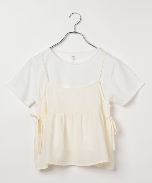 GLOBAL WORK（グローバルワーク）の「ポコポコキャミSET/AND YUA ANY/106434（キャミソール・キッズ・アイボリー/ブラック・150cm/160cm）」の20枚目の写真