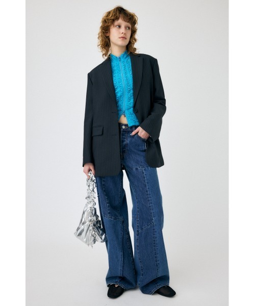 マウジー JW PATCHWORK BAGGY バギー デニムパンツ サイズ2 MOUSSY