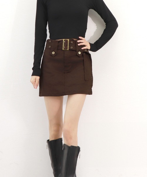 Miniministore（ミニミニストア）の「キュロットデニムスカート ハイウエスト（スカート・レディース・ブラウン/ピンク/ホワイト/インディゴブルー/ブラック/サックスブルー/チャコールグレー・L/XL/M/S）」の10枚目の写真