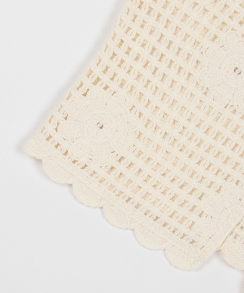 petit main（プティマイン）の「【リンク】花モチーフクロシェカーデ(キッズ)（カーディガン/ボレロ・キッズ・アイボリー/ライトグリーン・S/M/L）」の5枚目の写真