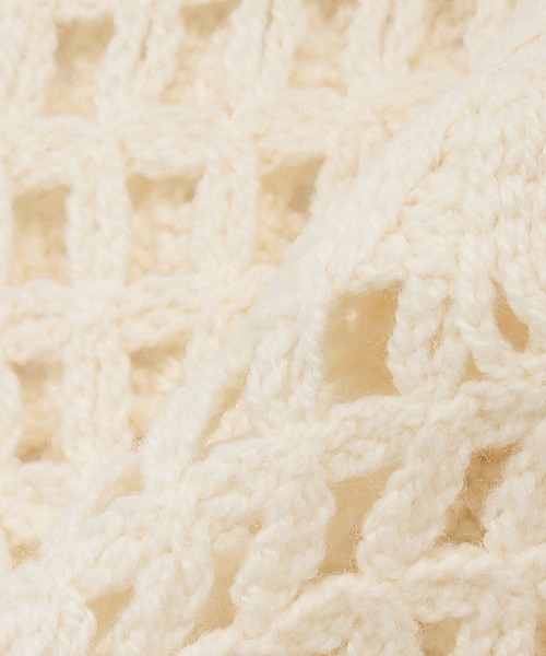 petit main（プティマイン）の「【リンク】花モチーフクロシェカーデ(キッズ)（カーディガン/ボレロ・キッズ・アイボリー/ライトグリーン・S/M/L）」の6枚目の写真