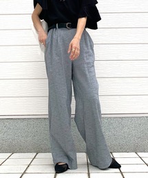 Q | リネンライクセミワイドパンツ(その他パンツ)