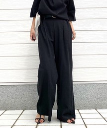 Q | リネンライクセミワイドパンツ(その他パンツ)