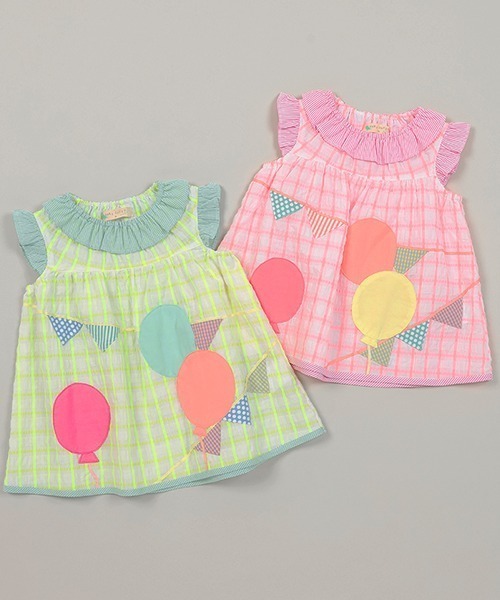 baby cheer（ベイビーチアー）の「パーティチュニック（チュニック・キッズ・ライム/ピンク・110cm/100cm/90cm/80ｃｍ/120cm）」の7枚目の写真