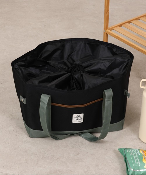 emesuelee(エメスーリー)の「保冷保温買い物かごBAG(エコバッグ/サブバッグ・レディース・ベージュ系1/グリーン系1/グリーン/アイボリー/イエロー/ネイビー/チャコールグレー/ベージュ/ブラック/ピンク/ブルー/ライトベージュ・フリー)」の1枚目の写真