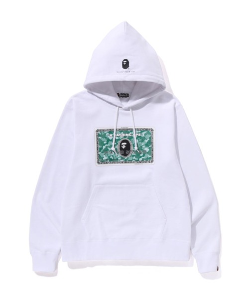 A BATHING APE(アベイシングエイプ)の「BAPE CARD PULLOVER HOODIE(パーカー・メンズ・ホワイト×ブラック/ホワイト×グリーン/ブラック×ゴールド/ブラック×シルバー・LARGE/X-LARGE/MEDIUM/SMALL)」の2枚目の写真