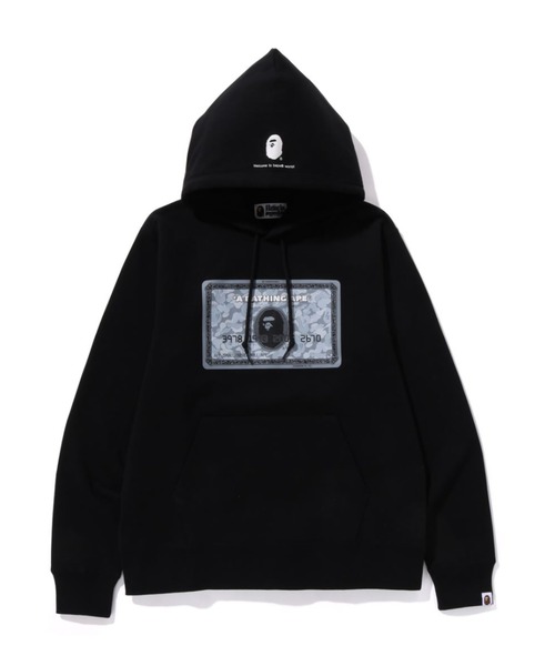 A BATHING APE(アベイシングエイプ)の「BAPE CARD PULLOVER HOODIE(パーカー・メンズ・ホワイト×ブラック/ホワイト×グリーン/ブラック×ゴールド/ブラック×シルバー・LARGE/X-LARGE/MEDIUM/SMALL)」の4枚目の写真
