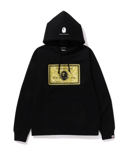 A BATHING APE(アベイシングエイプ)の「BAPE CARD PULLOVER HOODIE(パーカー・メンズ・ホワイト×ブラック/ホワイト×グリーン/ブラック×ゴールド/ブラック×シルバー・LARGE/X-LARGE/MEDIUM/SMALL)」の1枚目の写真