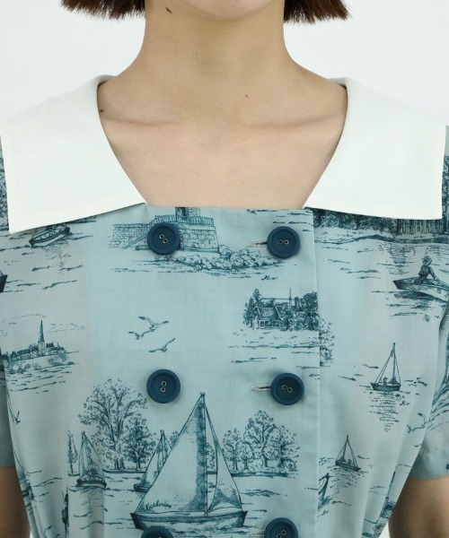 F i.n.t（フィント）の「トワル風マリン柄ワンピース/fint（ワンピース・レディース・ブルーグリーン/オフホワイト・FREE）」の22枚目の写真