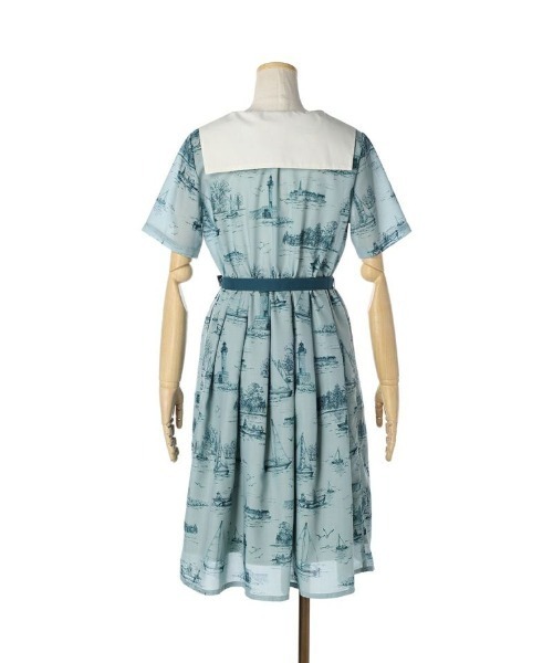 F i.n.t（フィント）の「トワル風マリン柄ワンピース/fint（ワンピース・レディース・ブルーグリーン/オフホワイト・FREE）」の15枚目の写真