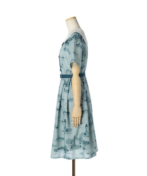 F i.n.t（フィント）の「トワル風マリン柄ワンピース/fint（ワンピース・レディース・ブルーグリーン/オフホワイト・FREE）」の16枚目の写真