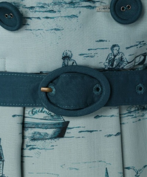 F i.n.t（フィント）の「トワル風マリン柄ワンピース/fint（ワンピース・レディース・ブルーグリーン/オフホワイト・FREE）」の8枚目の写真