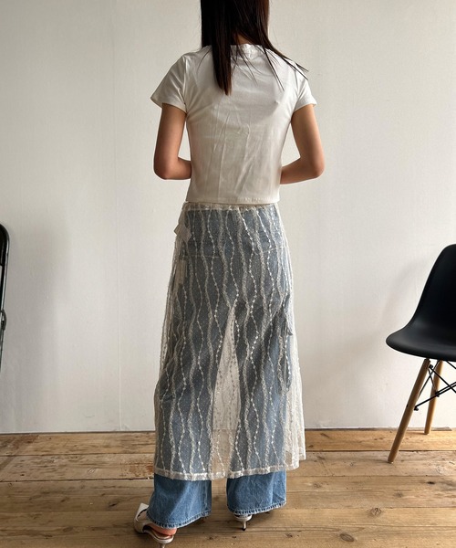 Kotoe(コトエ)の「シースルー ロングレーススカート シアースカート(スカート・レディース・ブラック/ホワイト・FREE)」の14枚目の写真