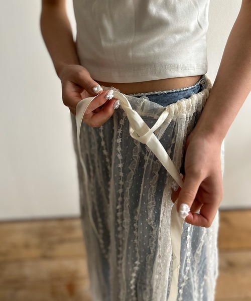 Kotoe(コトエ)の「シースルー ロングレーススカート シアースカート(スカート・レディース・ブラック/ホワイト・FREE)」の10枚目の写真