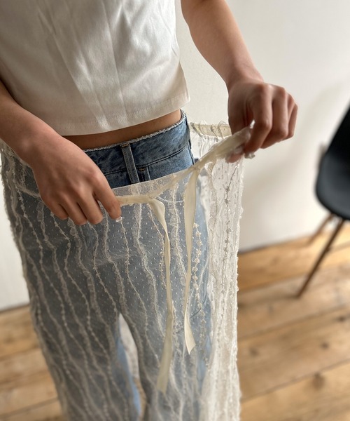 Kotoe(コトエ)の「シースルー ロングレーススカート シアースカート(スカート・レディース・ブラック/ホワイト・FREE)」の11枚目の写真