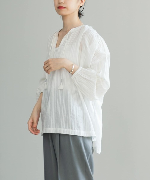 URBAN RESEARCH(アーバンリサーチ)の「ラメストライプチュニックブラウス(シャツ/ブラウス・レディース・オフホワイト/ブラック・FREE)」の19枚目の写真