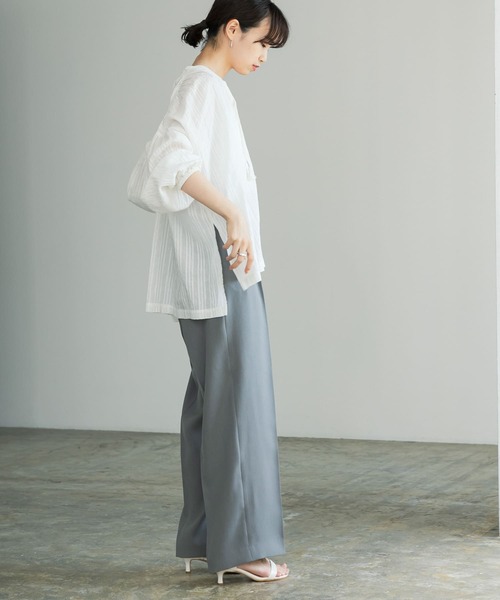 URBAN RESEARCH(アーバンリサーチ)の「ラメストライプチュニックブラウス(シャツ/ブラウス・レディース・オフホワイト/ブラック・FREE)」の12枚目の写真