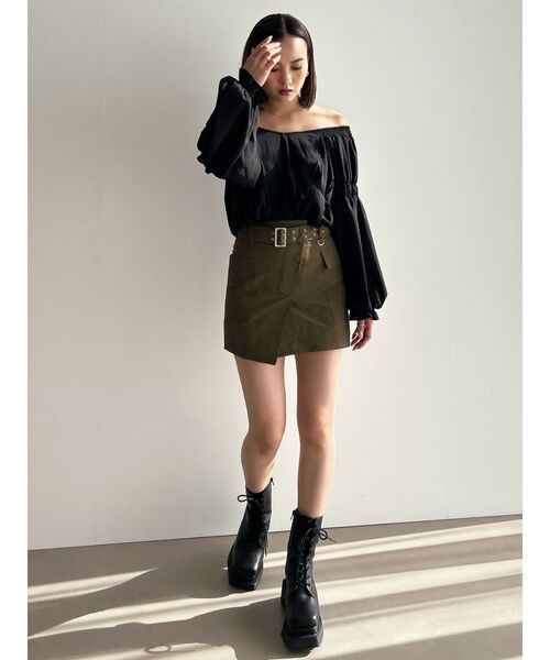 EMODA（エモダ）の「GATHER 2WAY DECOLLETE TOP（Tシャツ/カットソー・レディース・アイボリー/ブラック/その他・FREE）」の13枚目の写真