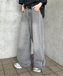 サイドフリンジオーバーダイデニム