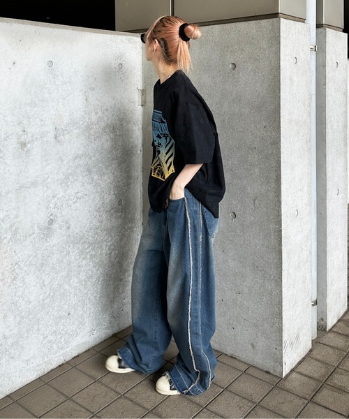 デニムリメイクバックS フリンジ×プードル　aya.p デニムリメイクバックS フリンジ×プードル aya.p様専用 - メルカリ
