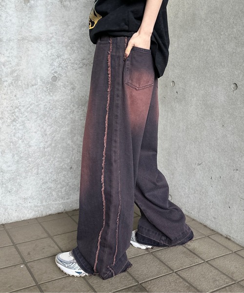 sedacle（セダクル）の「サイドフリンジオーバーダイデニム（デニムパンツ・メンズ・グレー/ブルー/ブラック/パープル/インディゴブルー/ダークインディゴブルー・SMALL/MEDIUM/LARGE）」の12枚目の写真