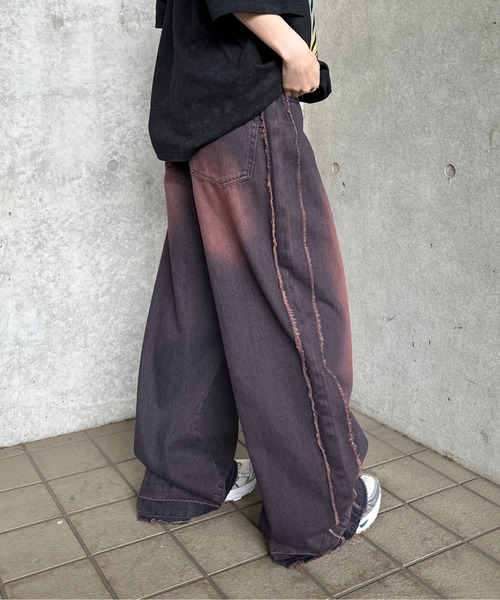 sedacle（セダクル）の「サイドフリンジオーバーダイデニム（デニムパンツ・メンズ・グレー/ブルー/ブラック/パープル/インディゴブルー/ダークインディゴブルー・SMALL/MEDIUM/LARGE）」の11枚目の写真