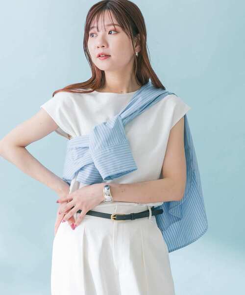 URBAN RESEARCH ROSSO WOMEN（アーバンリサーチ　ロッソ）の「ドライタッチフレンチプルオーバー（Tシャツ/カットソー・レディース・カーキ/オフホワイト/チャコールグレー・FREE）」の2枚目の写真