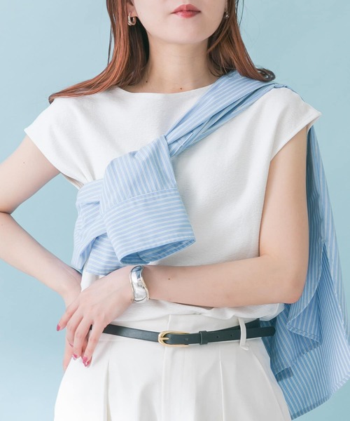 URBAN RESEARCH ROSSO WOMEN（アーバンリサーチ　ロッソ）の「ドライタッチフレンチプルオーバー（Tシャツ/カットソー・レディース・カーキ/オフホワイト/チャコールグレー・FREE）」の4枚目の写真