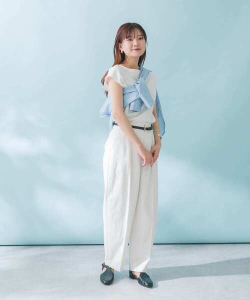 URBAN RESEARCH ROSSO WOMEN（アーバンリサーチ　ロッソ）の「ドライタッチフレンチプルオーバー（Tシャツ/カットソー・レディース・カーキ/オフホワイト/チャコールグレー・FREE）」の5枚目の写真