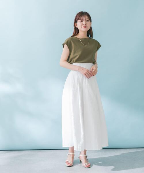 URBAN RESEARCH ROSSO WOMEN(アーバンリサーチ ロッソ)の「ドライタッチフレンチプルオーバー(Tシャツ/カットソー・レディース・カーキ/オフホワイト/チャコールグレー・FREE)」の9枚目の写真