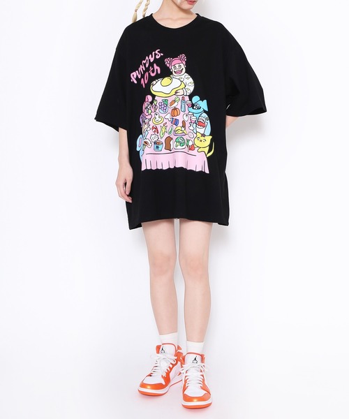 PUNYUS(プニュズ)の「PUNYUS famiiyビッグTシャツ(Tシャツ/カットソー・レディース・ブラック/ホワイト・3/4)」の11枚目の写真