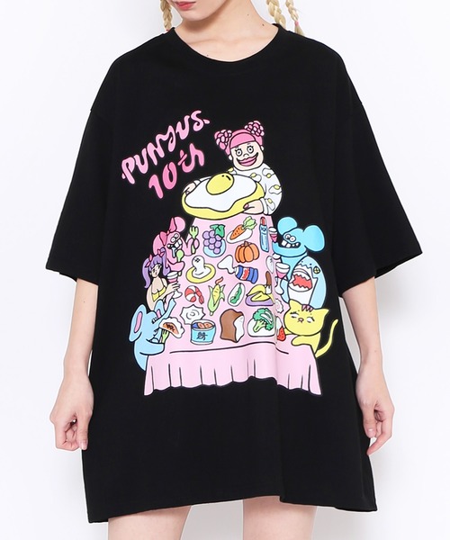 PUNYUS(プニュズ)の「PUNYUS famiiyビッグTシャツ(Tシャツ/カットソー・レディース・ブラック/ホワイト・3/4)」の10枚目の写真