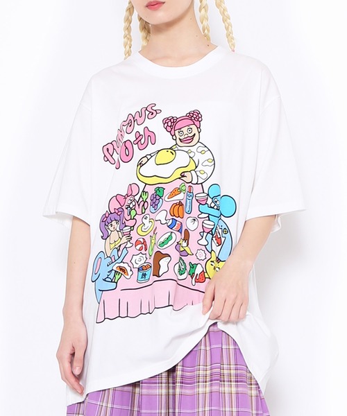 PUNYUS(プニュズ)の「PUNYUS famiiyビッグTシャツ(Tシャツ/カットソー・レディース・ブラック/ホワイト・3/4)」の13枚目の写真