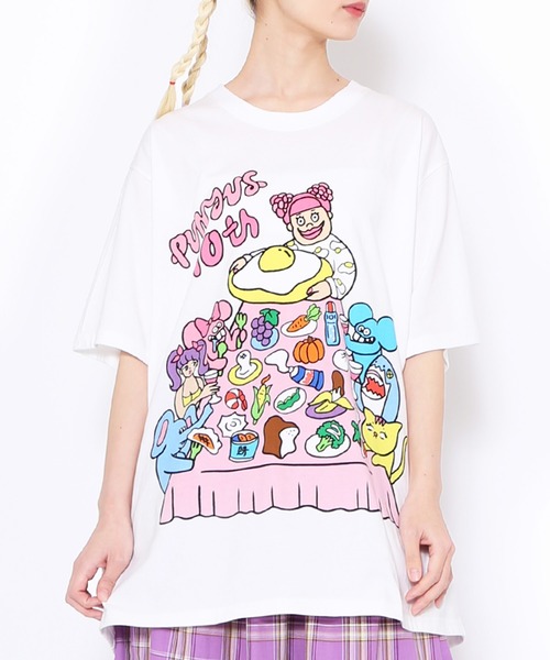 PUNYUS(プニュズ)の「PUNYUS famiiyビッグTシャツ(Tシャツ/カットソー・レディース・ブラック/ホワイト・3/4)」の14枚目の写真