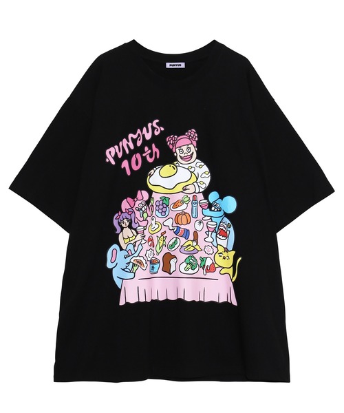 PUNYUS(プニュズ)の「PUNYUS famiiyビッグTシャツ(Tシャツ/カットソー・レディース・ブラック/ホワイト・3/4)」の6枚目の写真