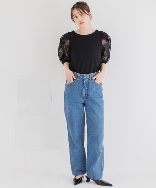 tシャツ オパール袖切替鹿の子トップス レディース セール】オパール袖切替鹿の子トップス（Tシャツ/カットソー