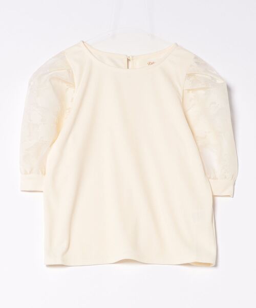 tシャツ オパール袖切替鹿の子トップス レディース セール】オパール袖切替鹿の子トップス（Tシャツ/カットソー