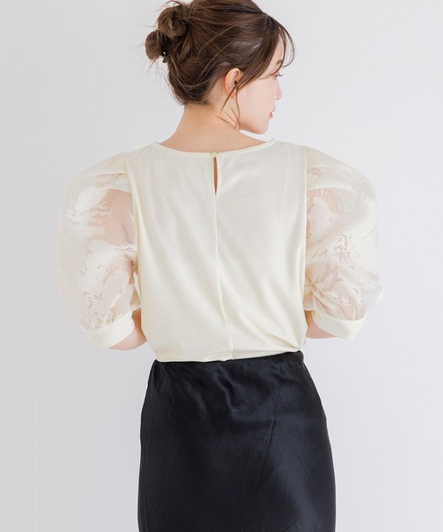 Dita Muaj.（ディータムアージュ）の「オパール袖切替鹿の子トップス（Tシャツ/カットソー・レディース・アイボリー/ブラック/ライラック・FREE）」の18枚目の写真