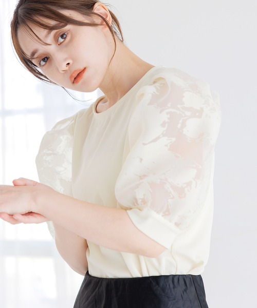 Dita Muaj.（ディータムアージュ）の「オパール袖切替鹿の子トップス（Tシャツ/カットソー・レディース・アイボリー/ブラック/ライラック・FREE）」の20枚目の写真